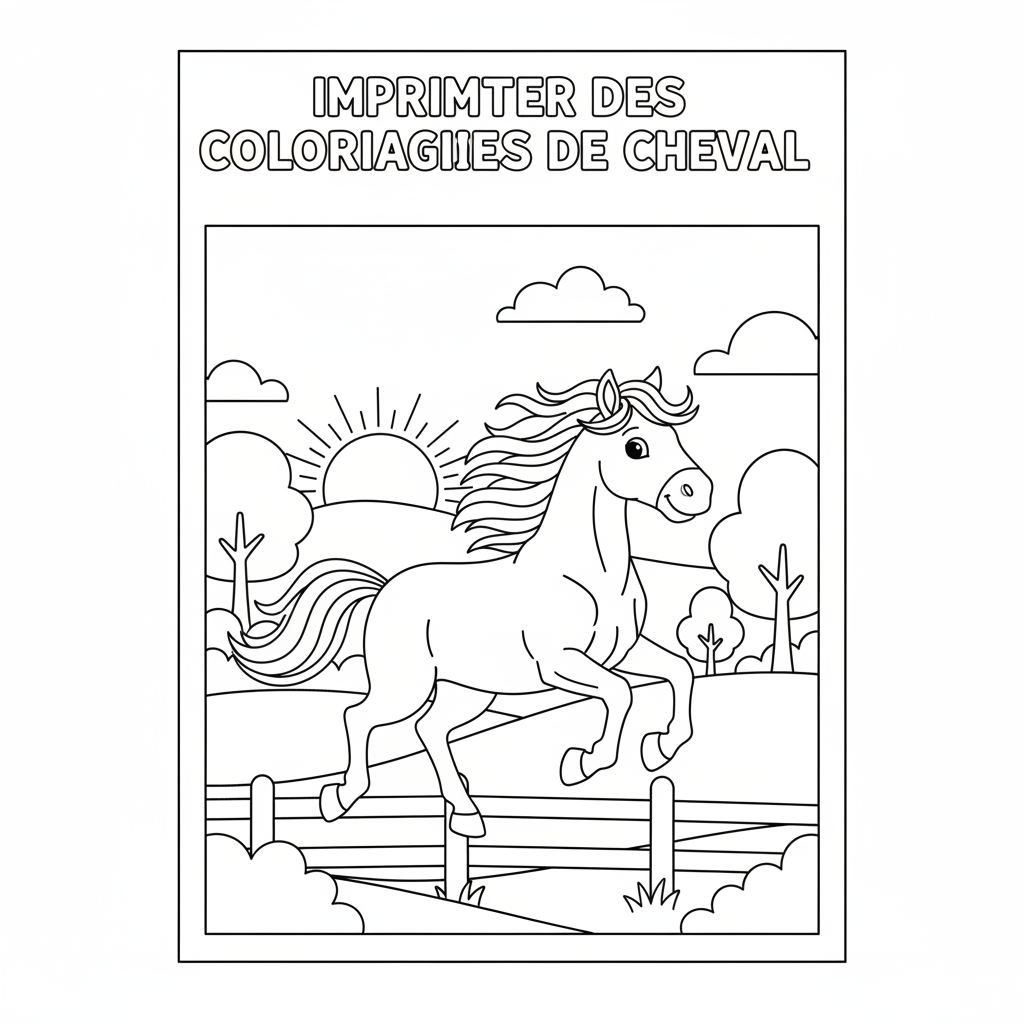 Coloriage imprimer des coloriage de cheval 5