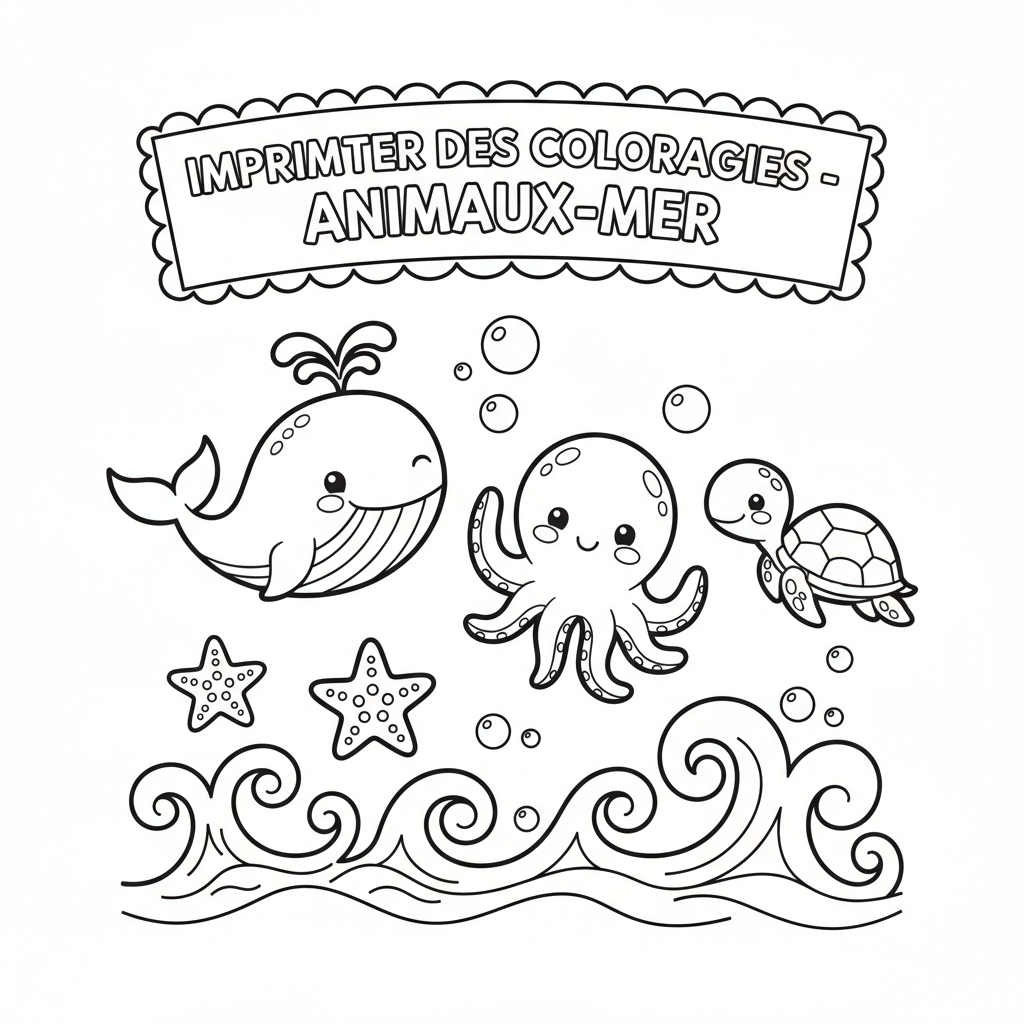 Coloriage Imprimer Des Coloriages Animaux de la Mer
