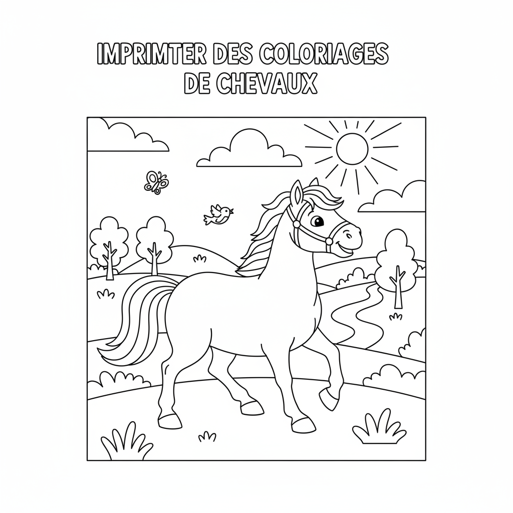 Coloriage imprimer des coloriages de chevaux 3