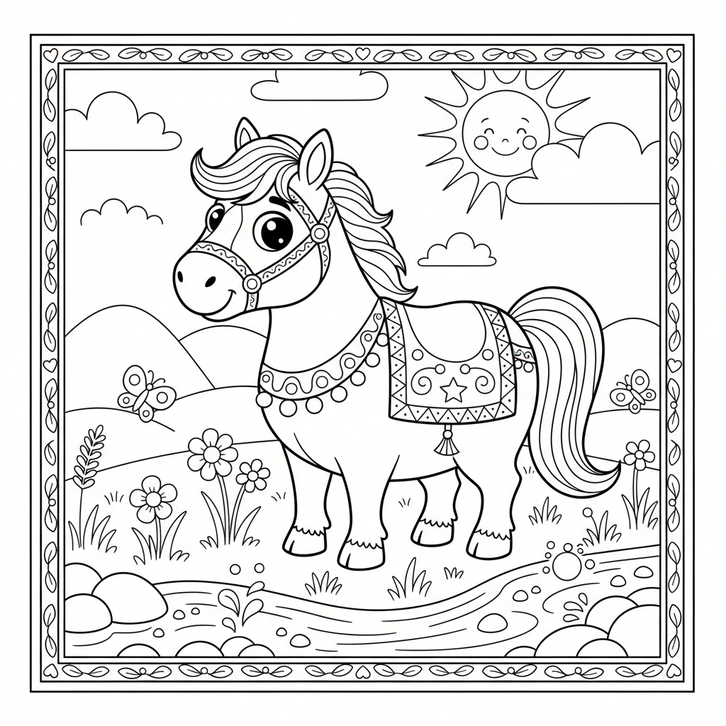 Coloriage imprimer un coloriage de cheval 3