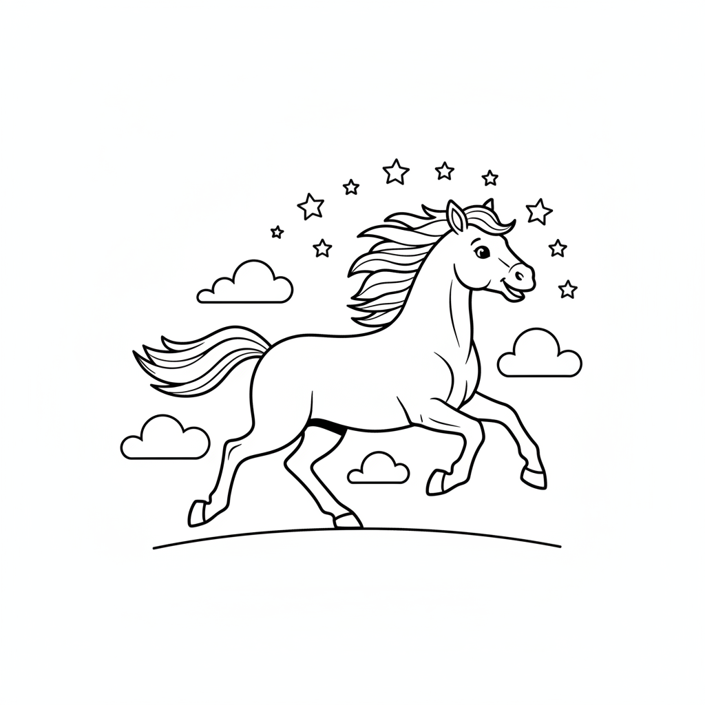 Coloriage imprimer un coloriage de cheval 5