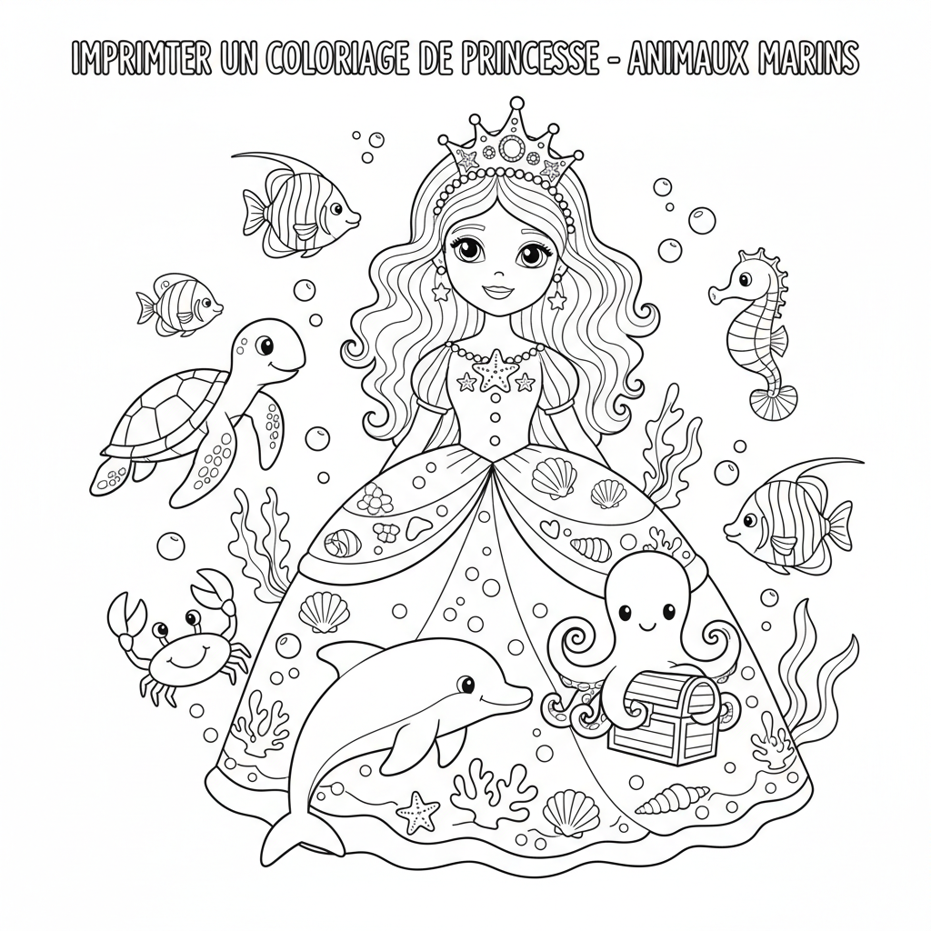 Coloriage imprimer un coloriage de princesse 2