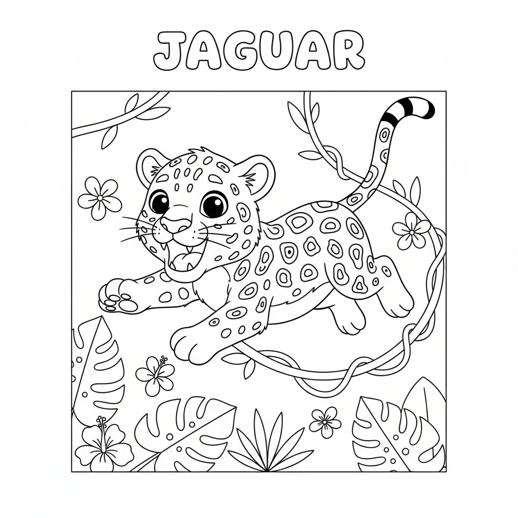Coloriage jaguar coloriage 5