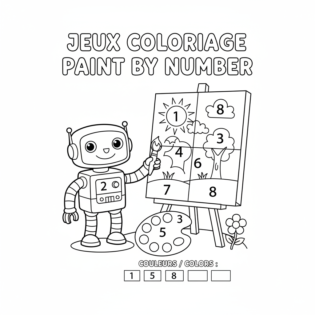 Coloriage jeux coloriage paint by number 2