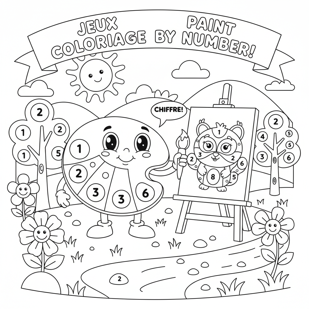 Coloriage jeux coloriage paint by number 3