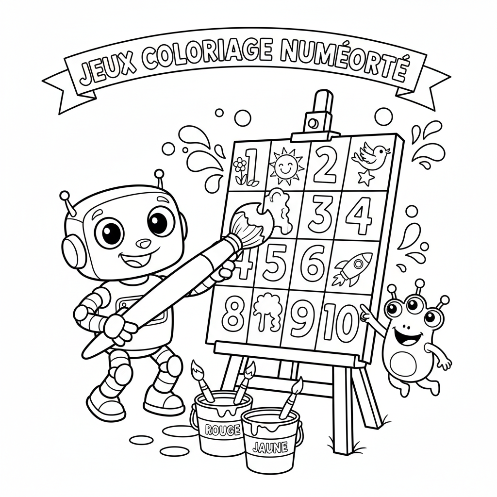 Coloriage jeux coloriage paint by number 5