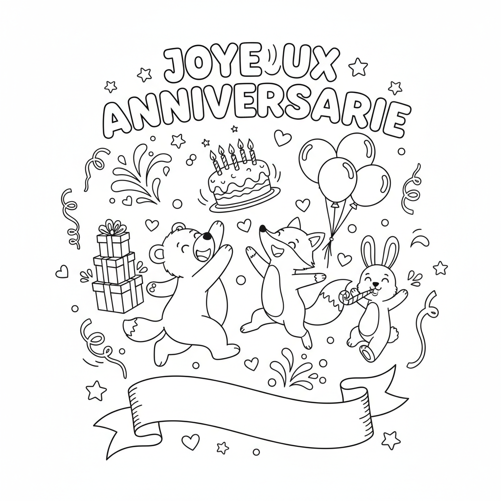 Coloriage joyeux anniversaire coloriage 5