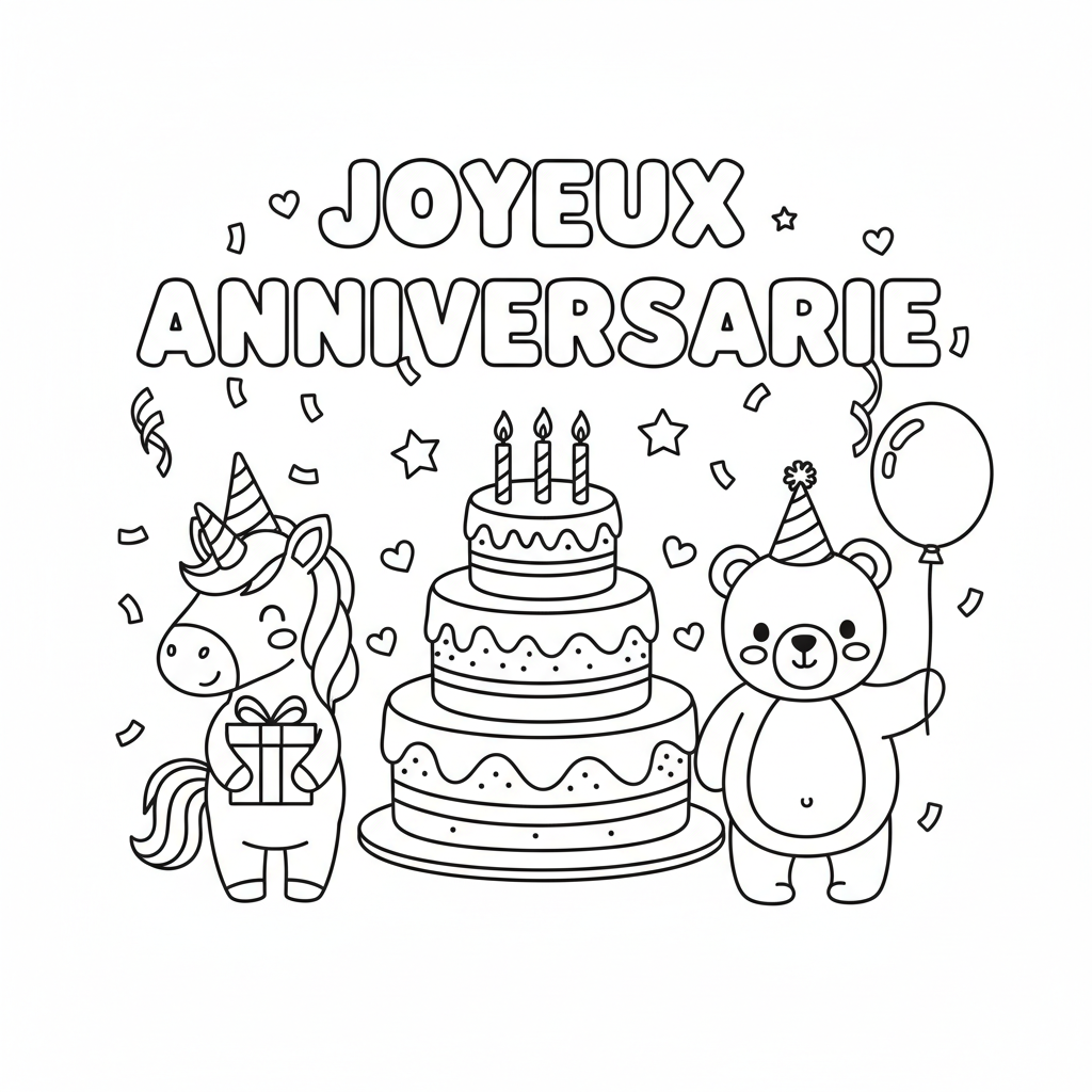 Coloriage joyeux anniversaire coloriage imprimer