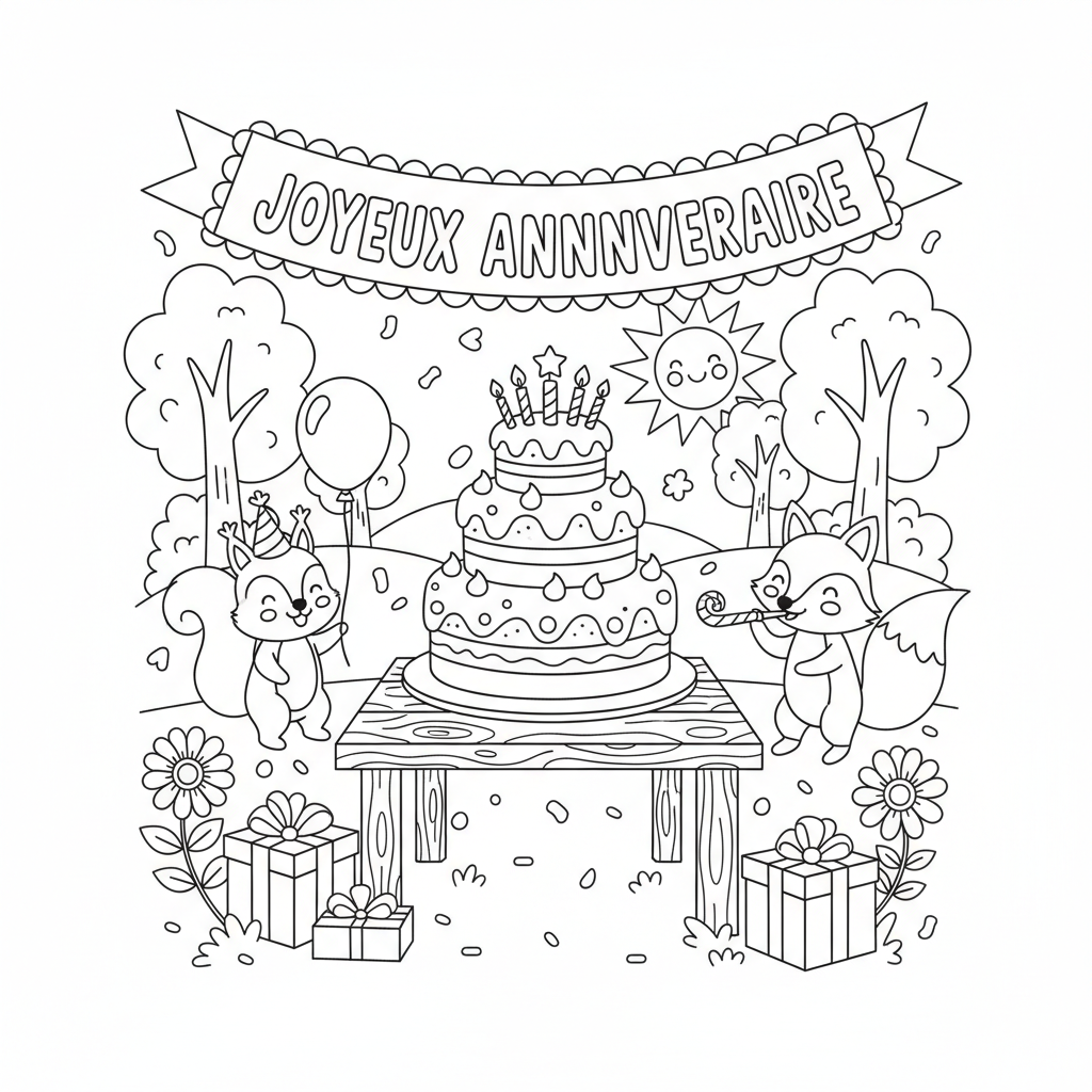 Coloriage joyeux anniversaire coloriage imprimer 3