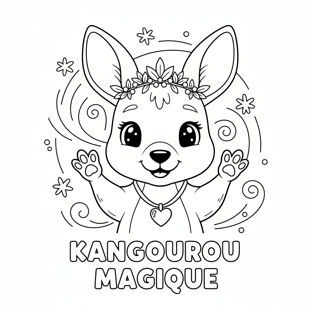 Coloriage kangourou coloriage 4