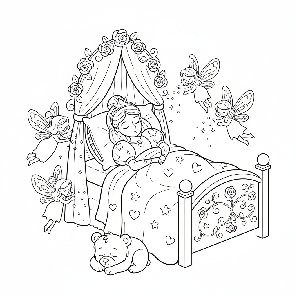 Coloriage la belle au bois dormant coloriage 1