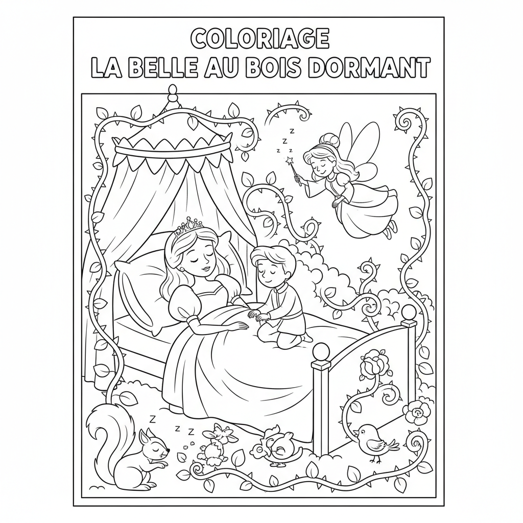 Coloriage la belle au bois dormant coloriage 2