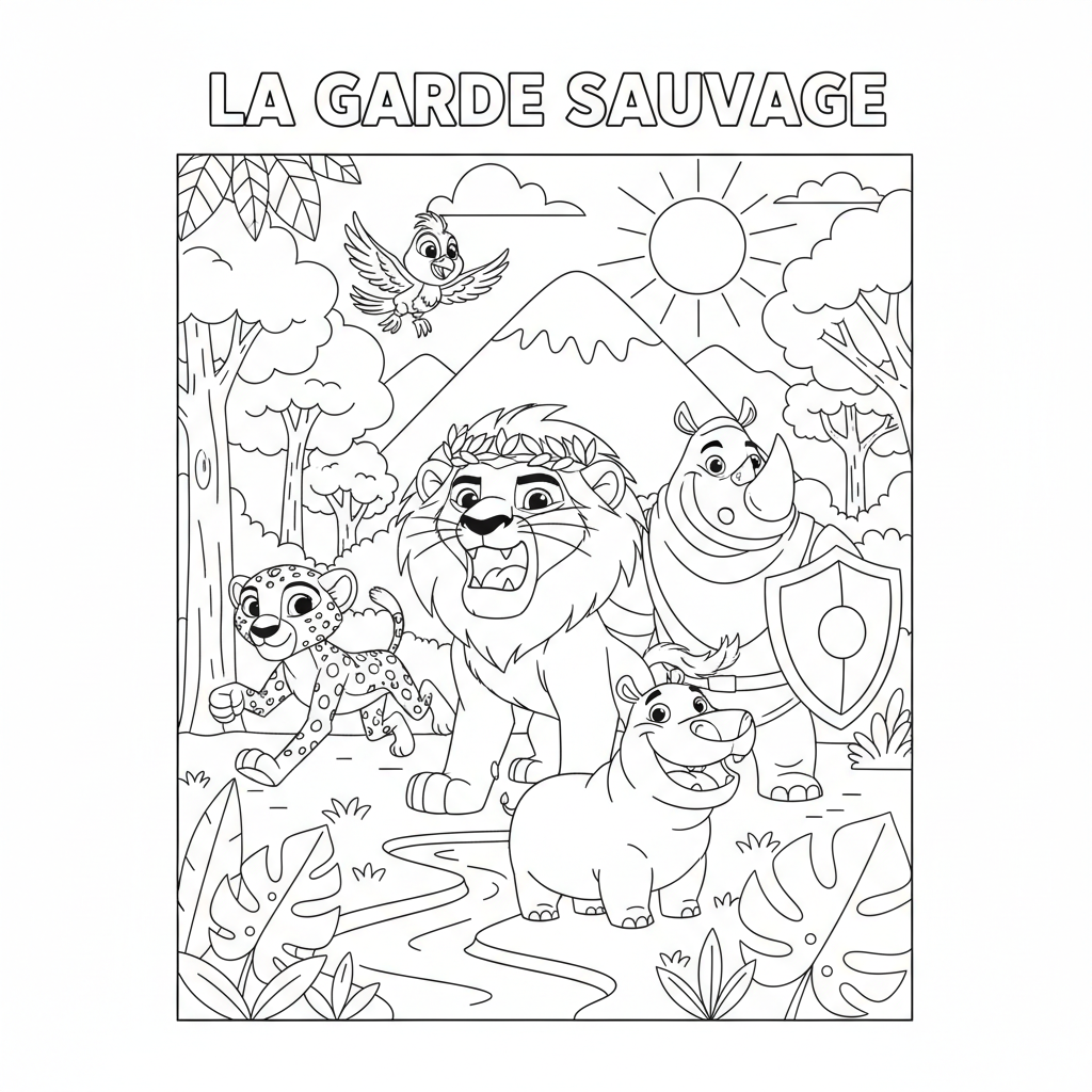 Coloriage la garde du roi lion coloriage 3