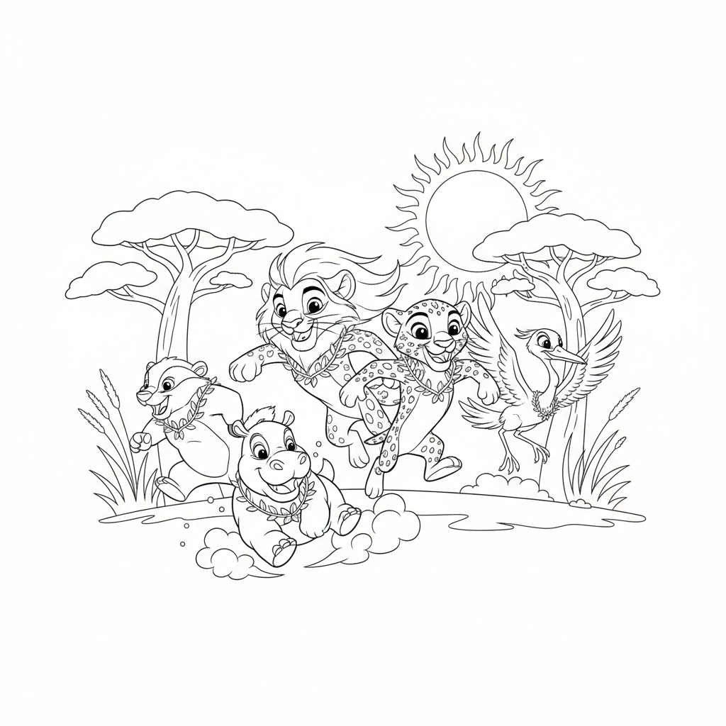 Coloriage la garde du roi lion coloriage 5