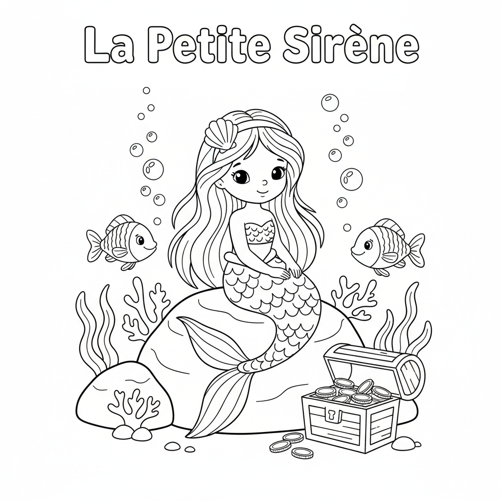 Coloriage La Petite Sirène Coloriage Gratuit à Imprimer