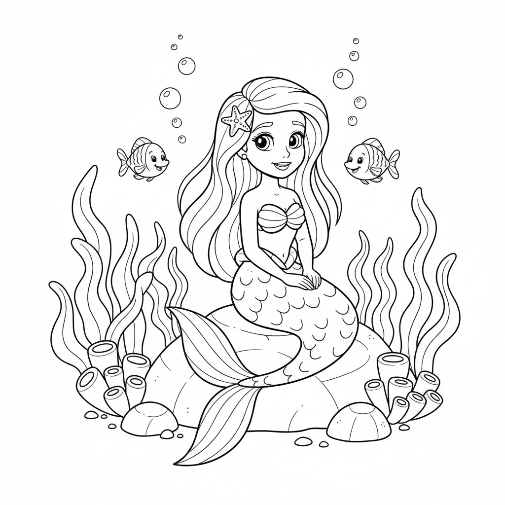 Coloriage la petite sirène coloriage 3