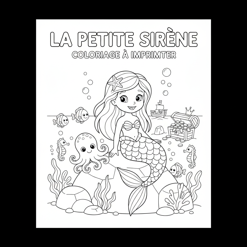 Coloriage la petite sirène coloriage à imprimer 2