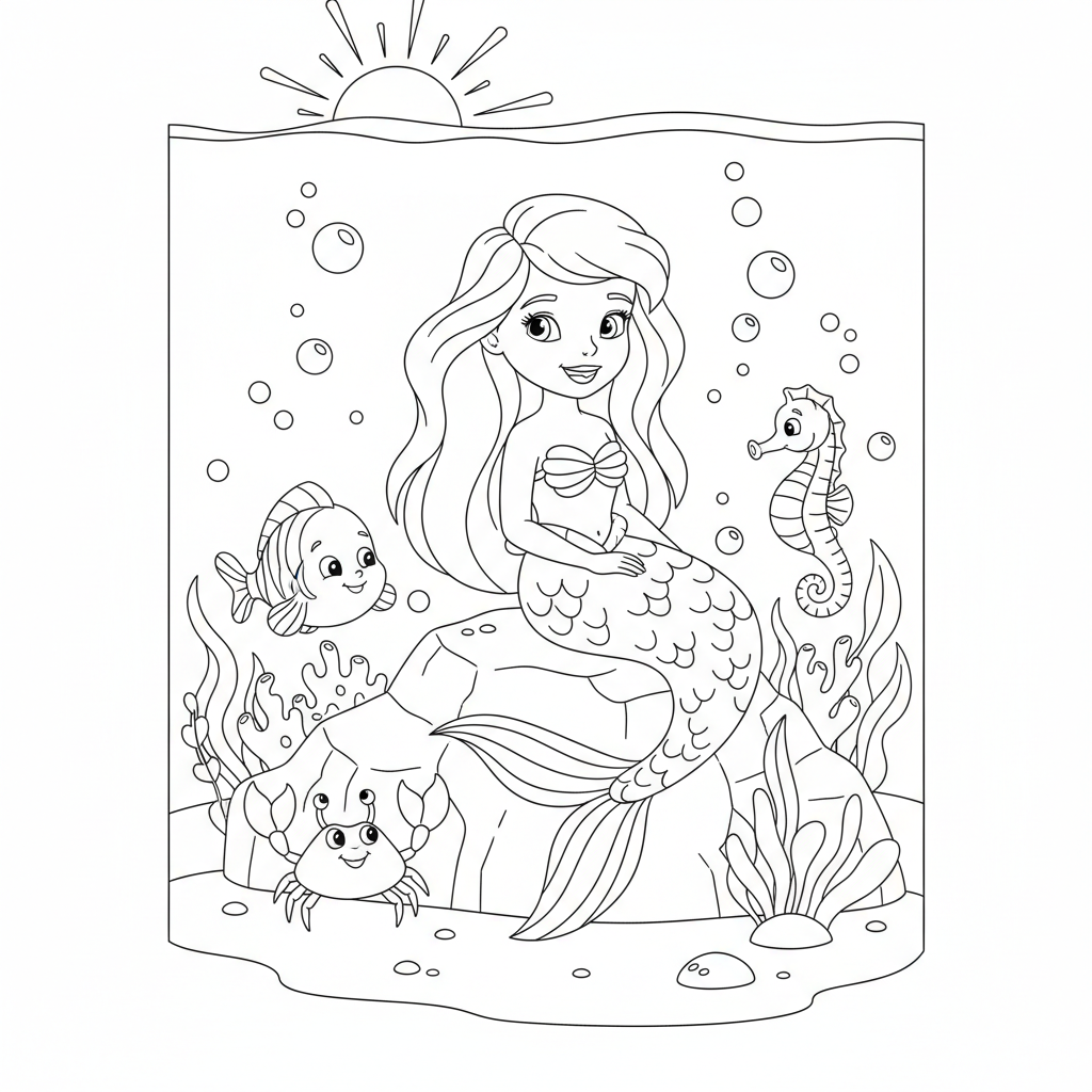 Coloriage la petite sirène coloriage à imprimer 3