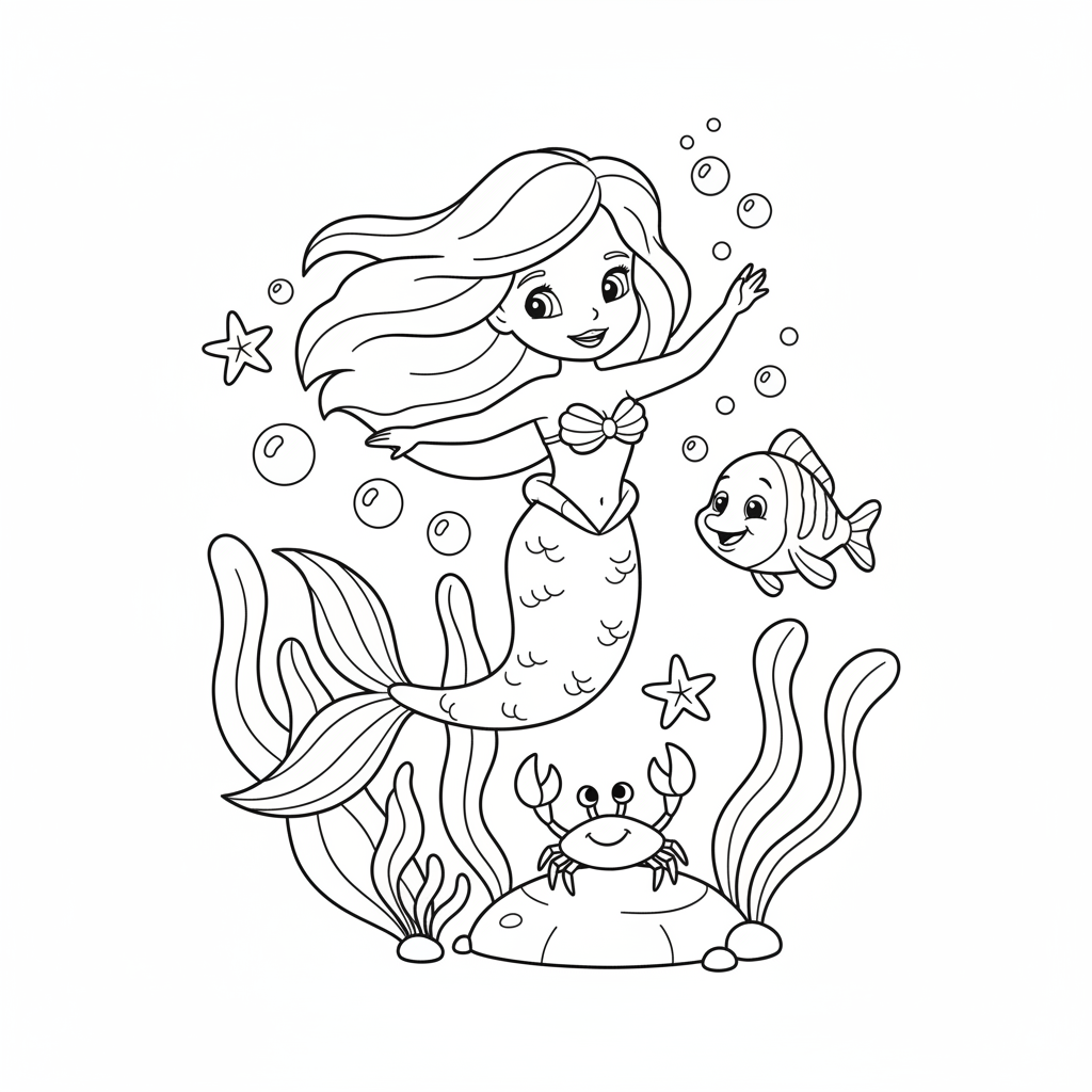 Coloriage la petite sirène coloriage à imprimer 5