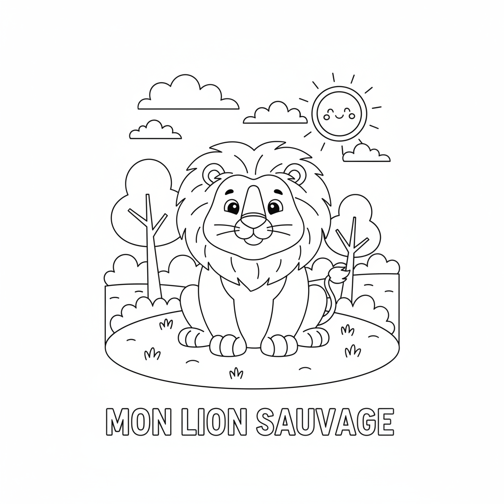 Coloriage lion coloriage à imprimer 3