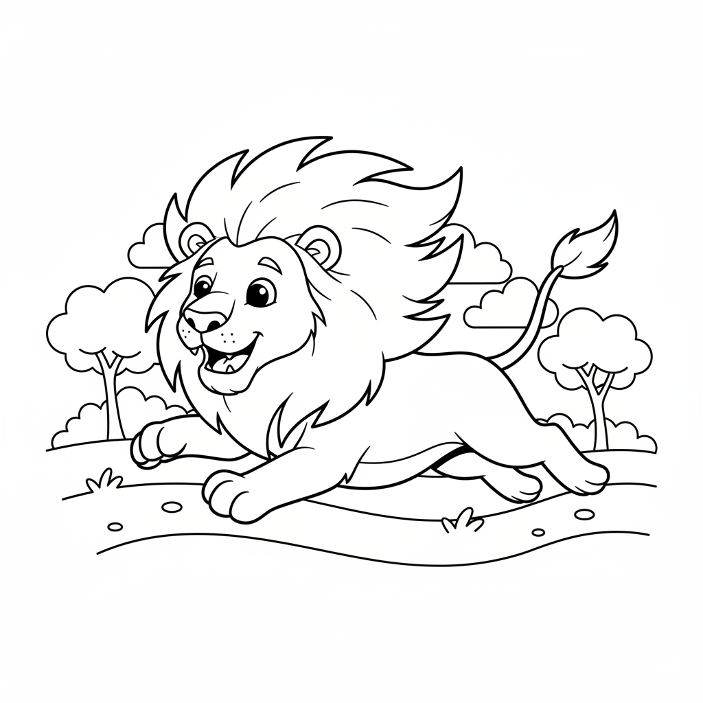 Coloriage lion coloriage couleur 5