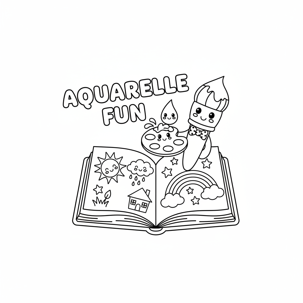 Coloriage Livre Coloriage Aquarelle à Imprimer Gratuit