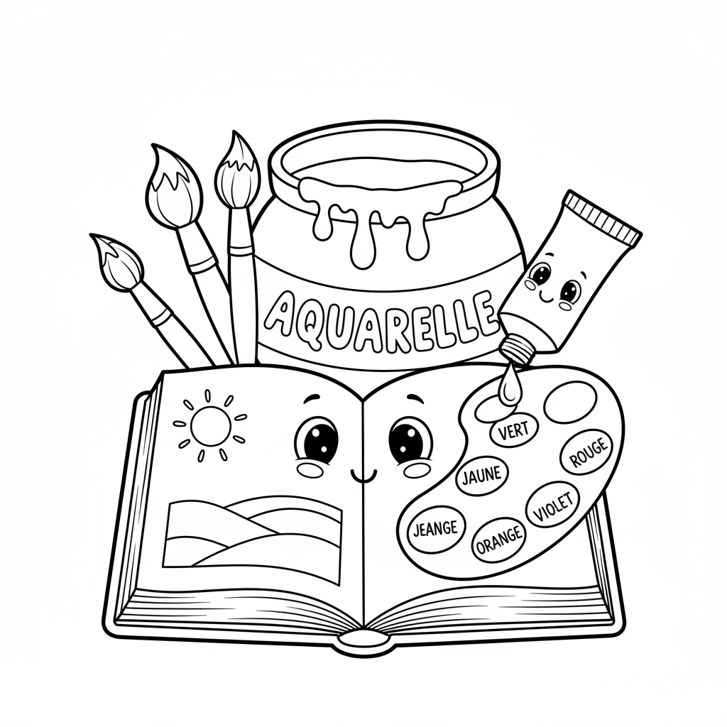 Coloriage livre coloriage aquarelle 4