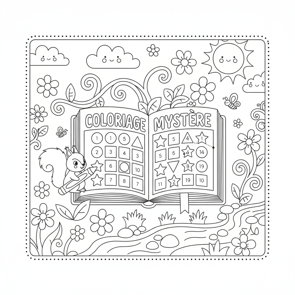Coloriage livre coloriage mystere 3