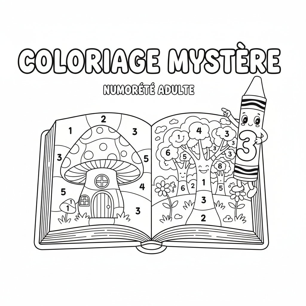 Coloriage livre coloriage numéroté adulte