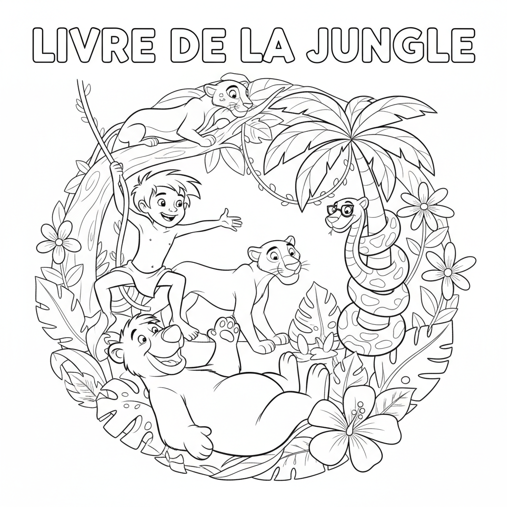 Coloriage livre de la jungle coloriage 5