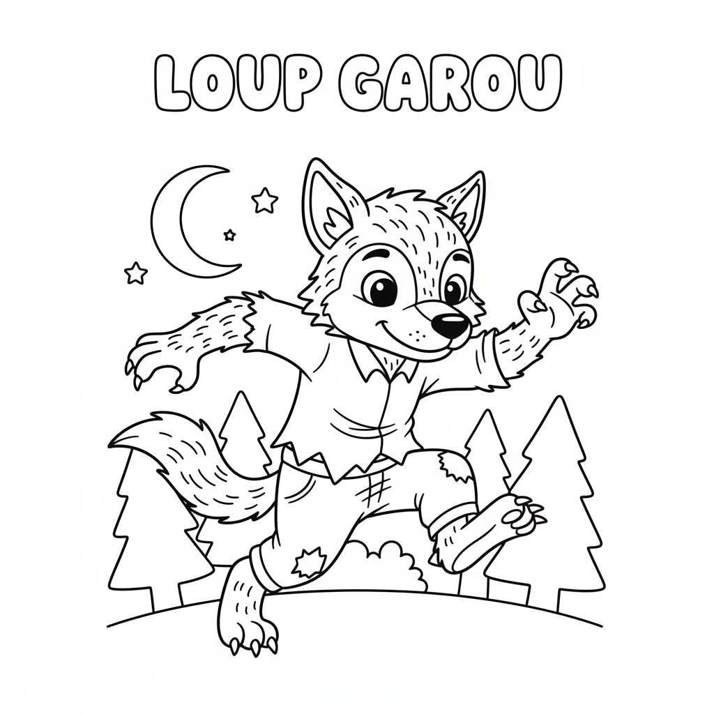 Coloriage loup garou coloriage 5