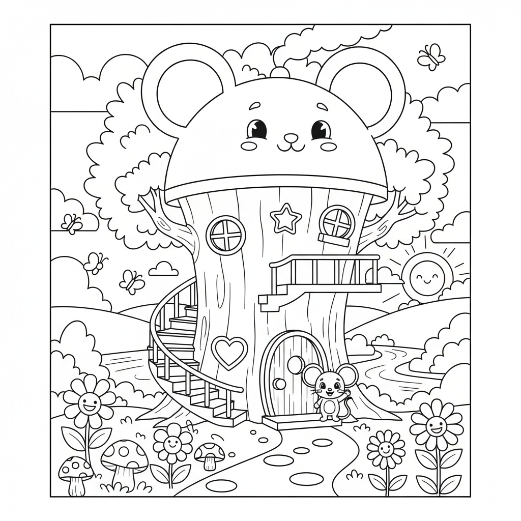 Coloriage maison de mickey coloriage 3