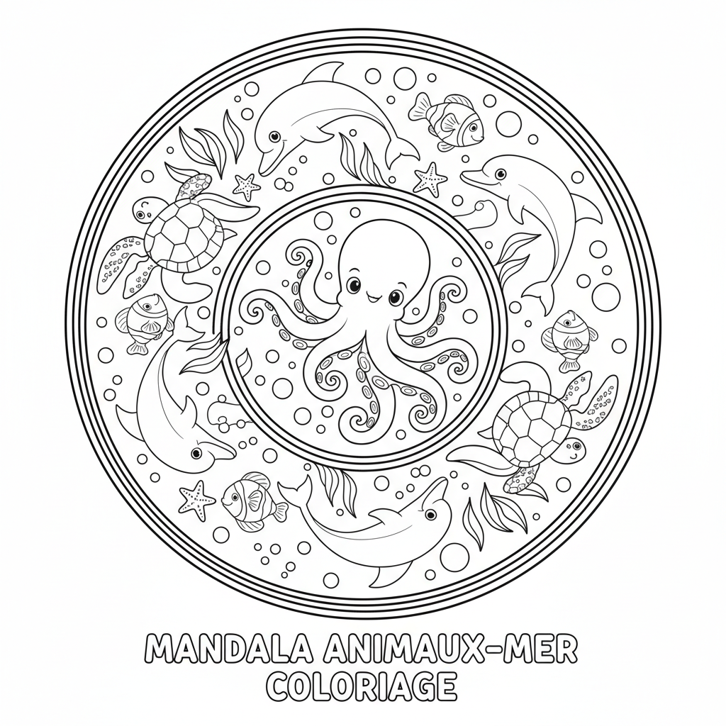 Coloriage mandala animaux imprimer coloriage 5