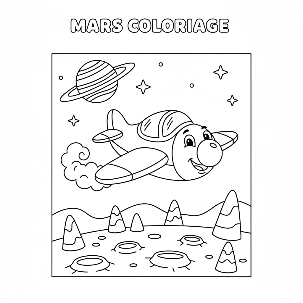 Coloriage mars coloriage 3