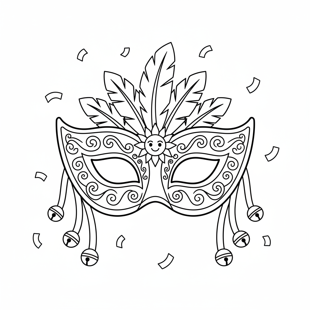 Coloriage masque carnaval coloriage 2