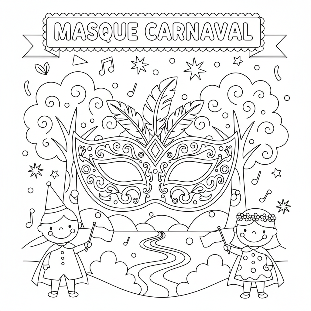 Coloriage masque carnaval coloriage 3