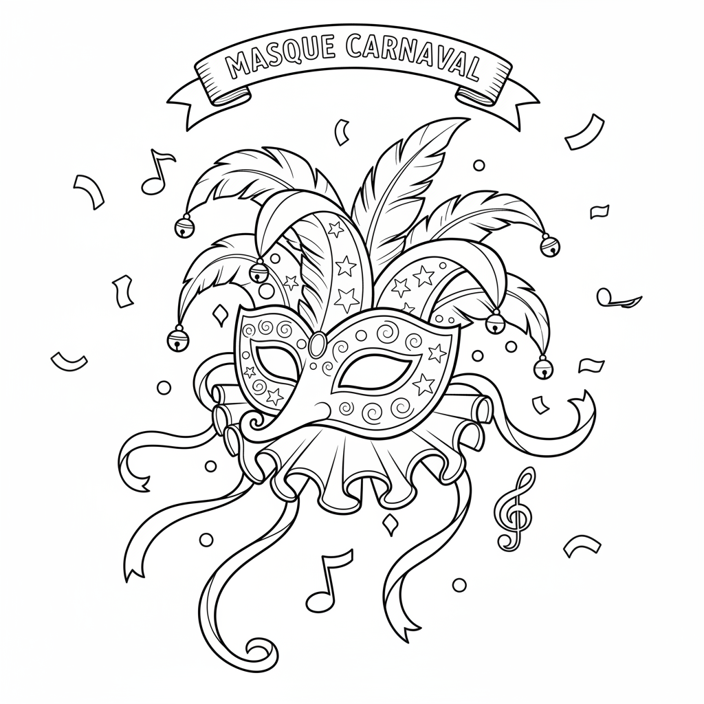Coloriage masque carnaval coloriage 5