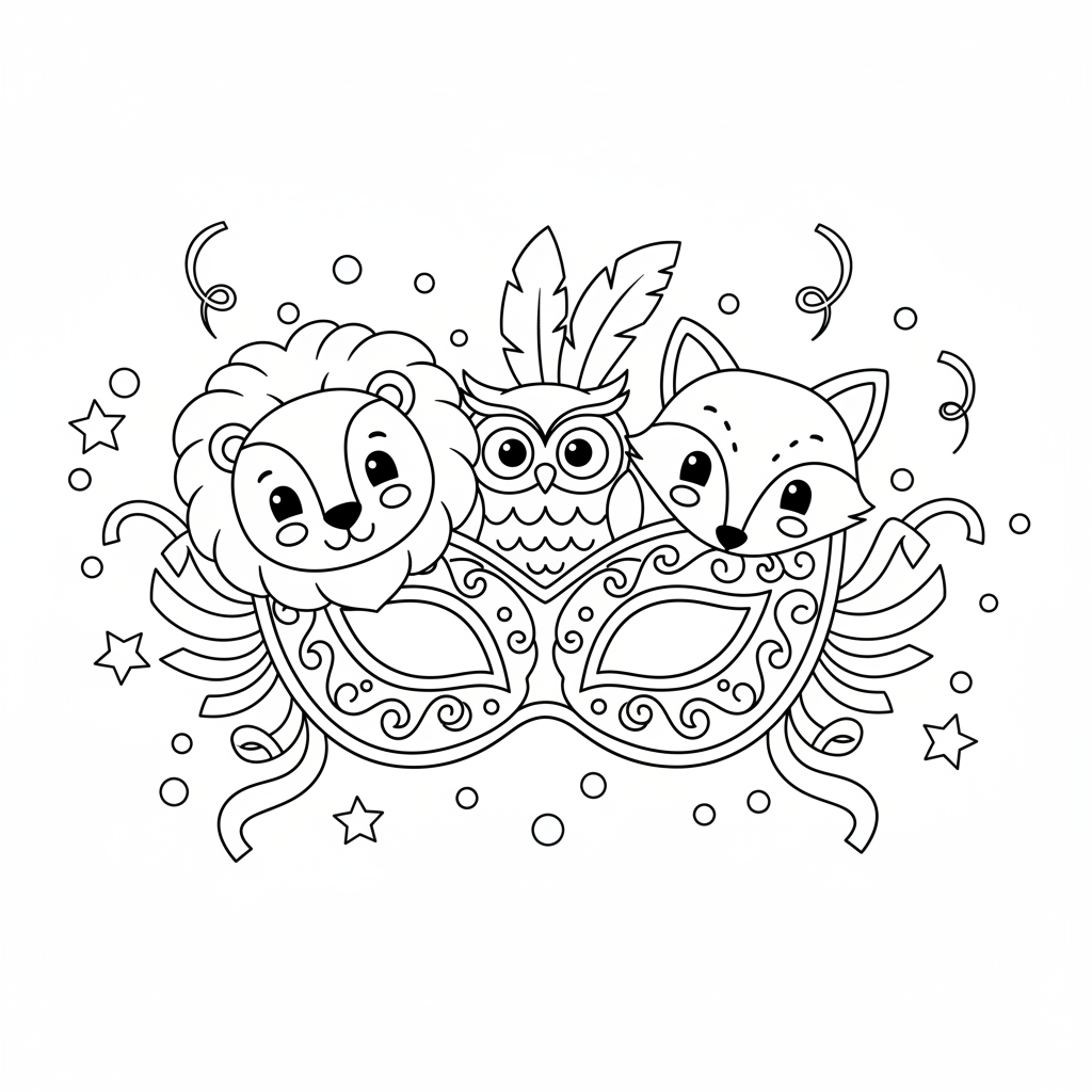 Coloriage masque coloriage carnaval 4