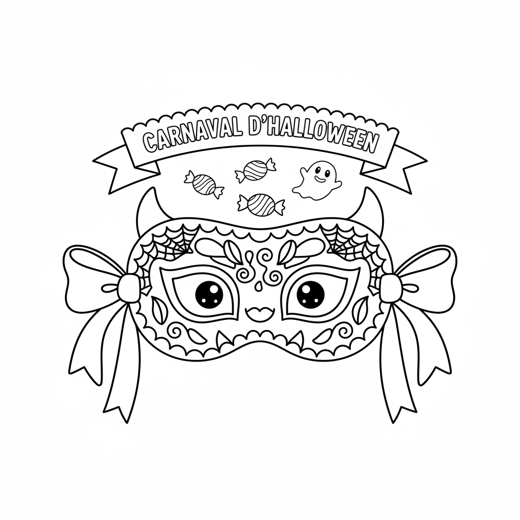 Coloriage masque halloween coloriage
