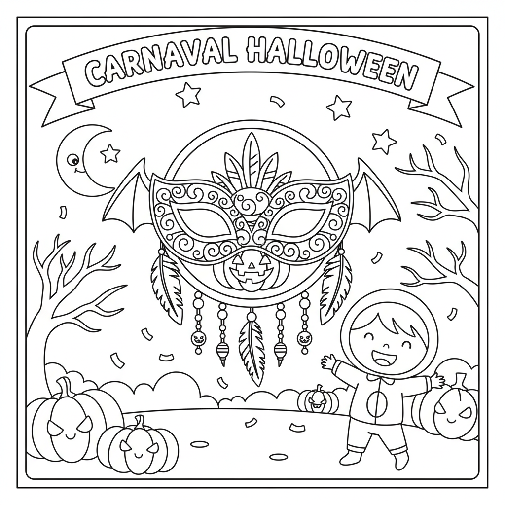 Coloriage masque halloween coloriage 3