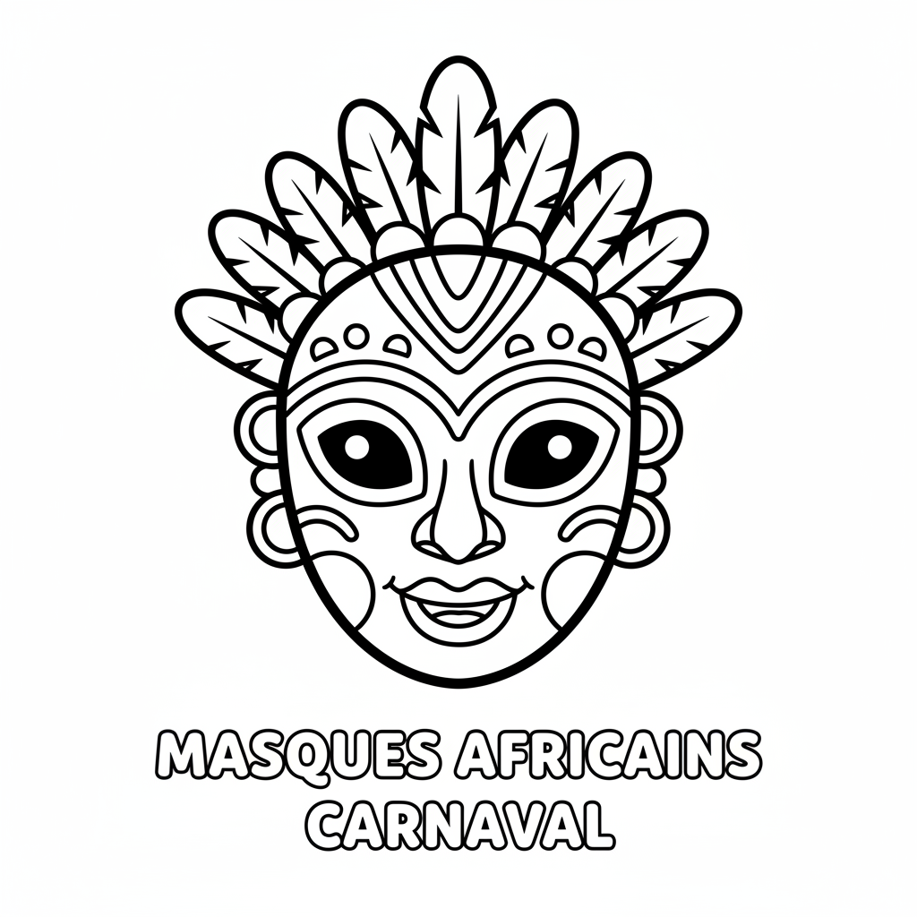 Masques Africains Coloriage Gratuit à Imprimer