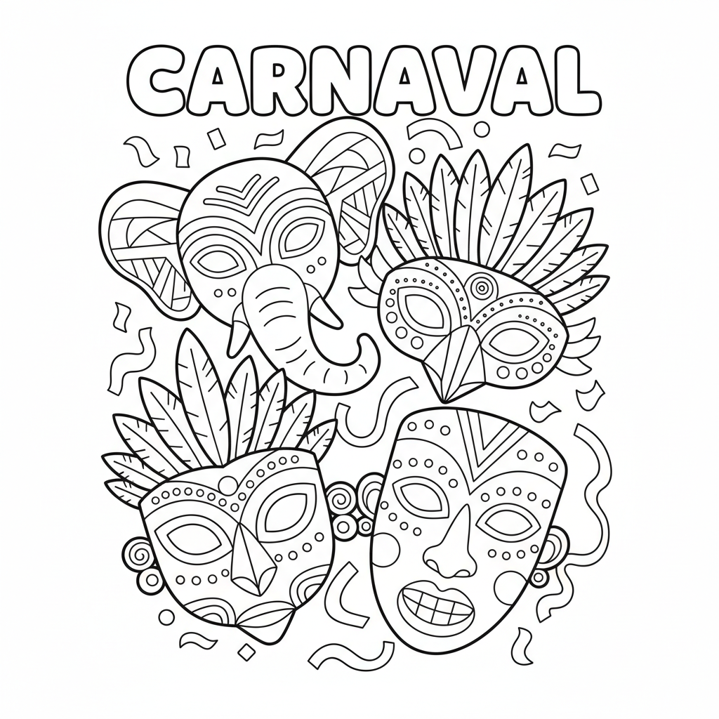 Coloriage masques africains coloriage 2