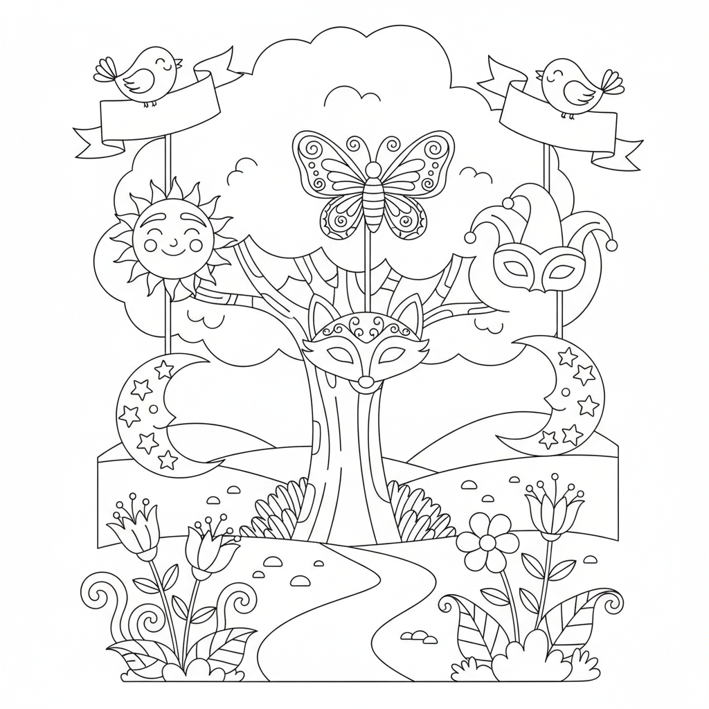 Coloriage masques coloriage 3