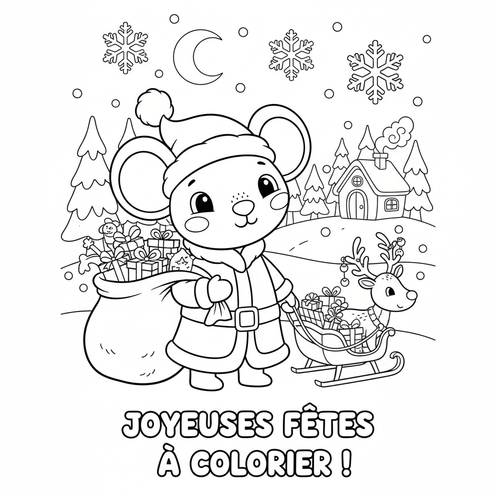 Coloriage mickey noel coloriage 3