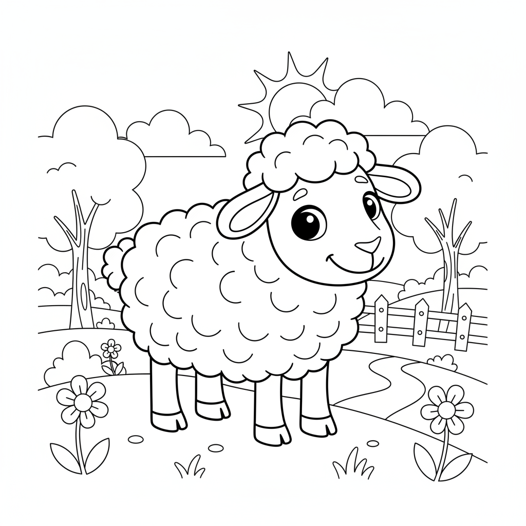 Coloriage mouton coloriage 3