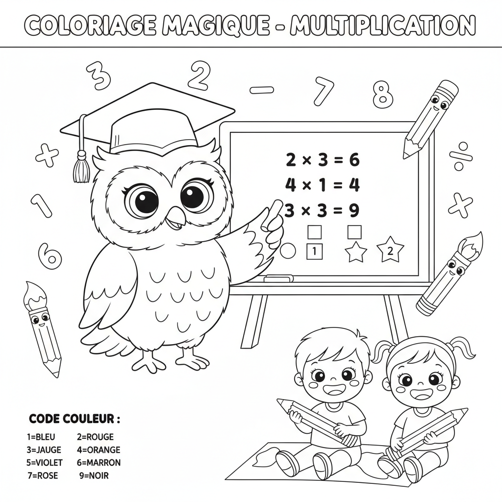 Coloriage multiplication coloriage