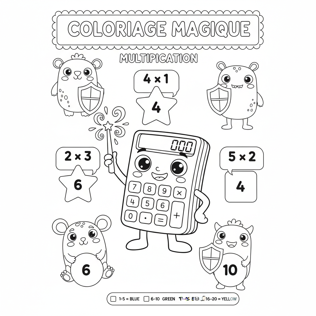 Coloriage multiplication coloriage 2