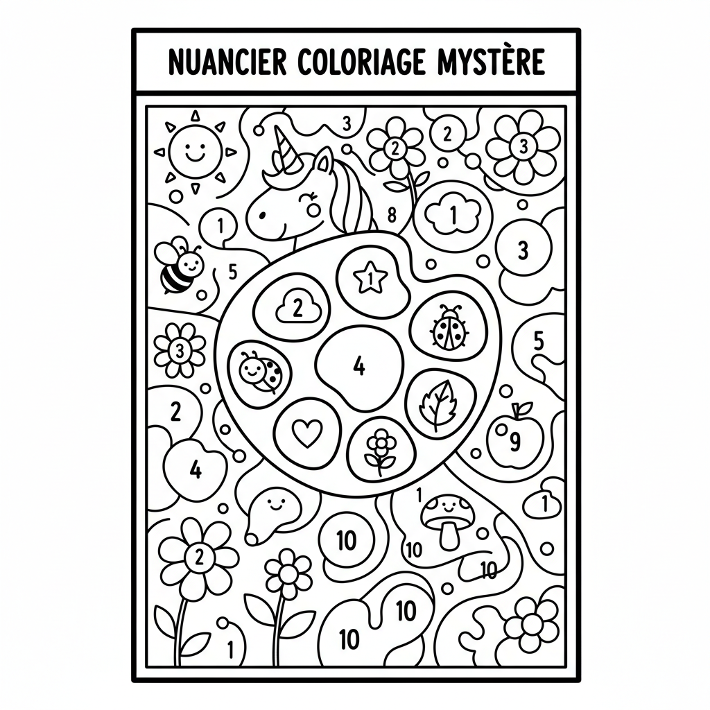 Coloriage nuancier coloriage mystère
