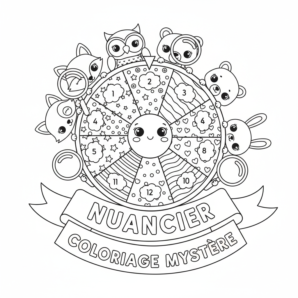 Coloriage nuancier coloriage mystère 4