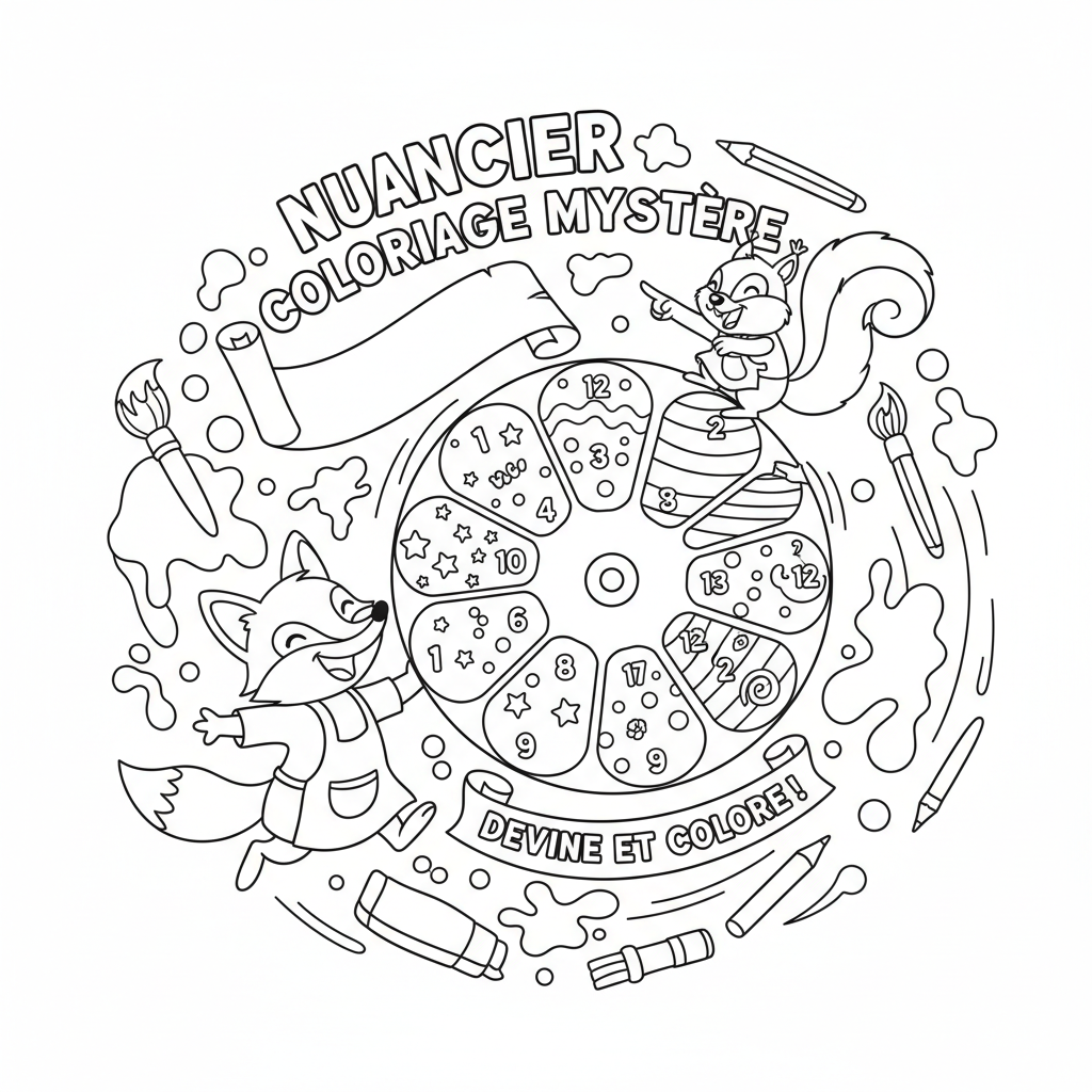Coloriage nuancier coloriage mystère 5